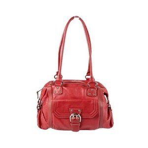Tignanello Bag Purse Satchel Handbag Shoulder Red Leather Everyday Business Tote